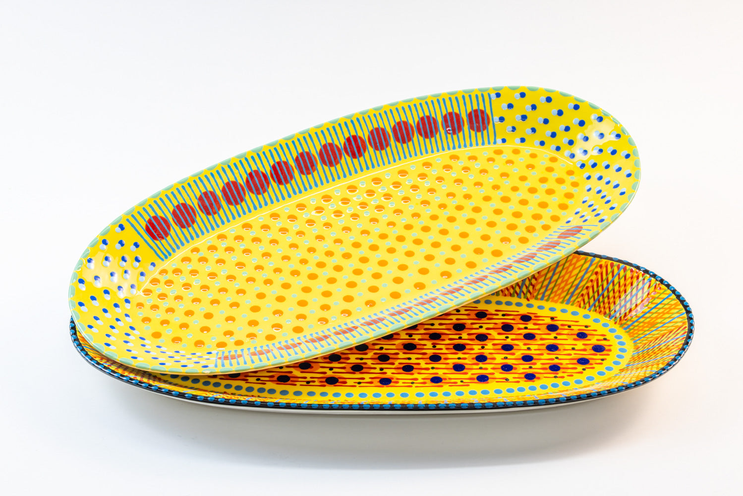 Serving platter fashion yellow