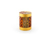 Animal Print 3" x 4" pillar candle. Hand crafted. Each candle is painted with 'prints' of African animals and touches of gold.  Fair Trade products. 