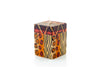 Animal Print 2" x 2" x 3" cube candle. Hand crafted. Each candle is painted with 'prints' of African animals and touches of gold.  Fair Trade products. 