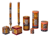 Animal Print hand made and hand painted candle collection.  Each candle is painted with 'prints' of African animals and touches of gold.  Dinner tapers, pillar candles, cube candles, and votive candles. Fair Trade.