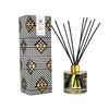 The Unity Basket 200ml room diffuser and gift box. The box is in a 'basket design' that is the symbol of a tightly woven marriage and family.  The glass bottle has the same pattern in black, with black reeds. Stunning!